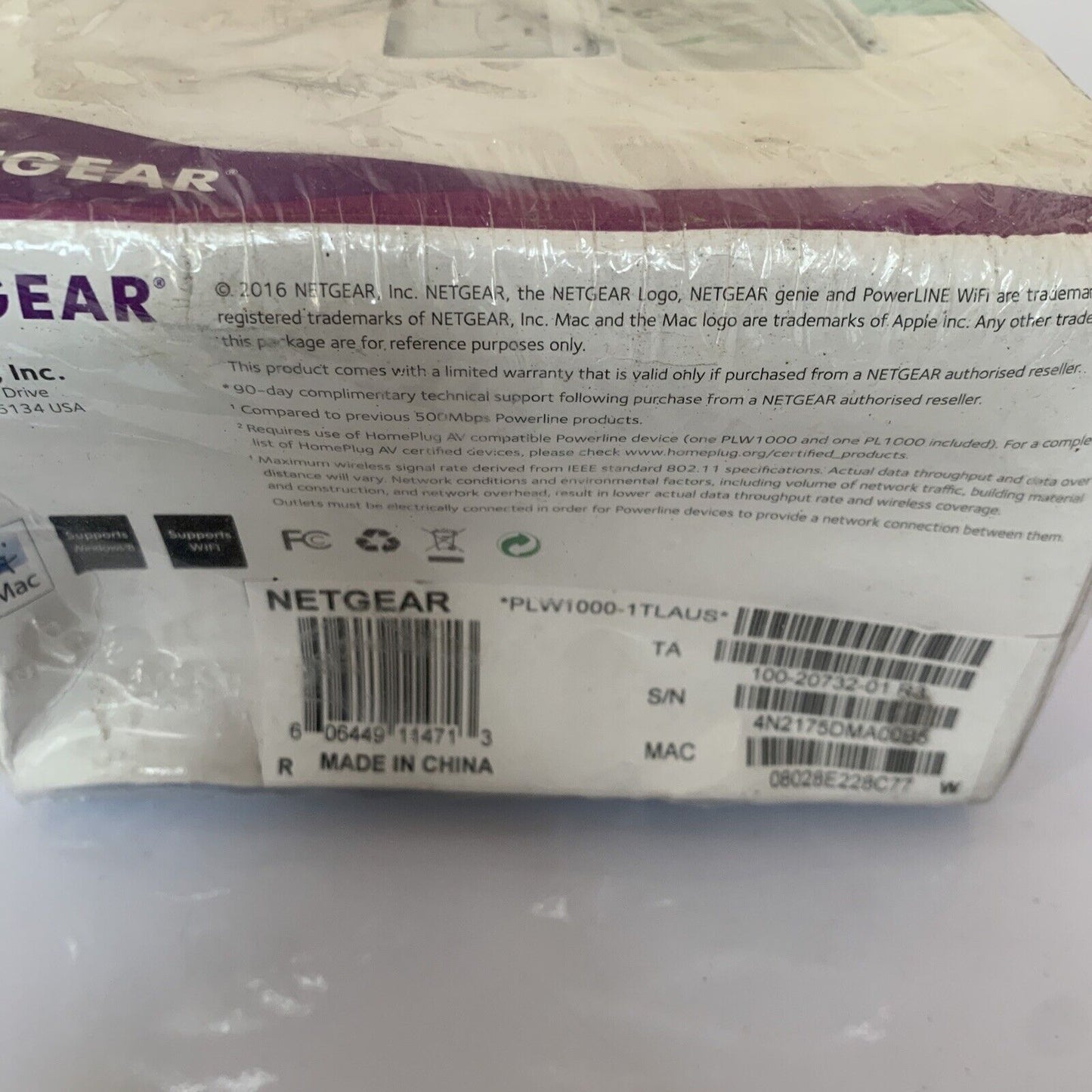 Netgear PLW1000 Gigabite Powerline Ethernet Adapter + AC WiFi Extender White NEW