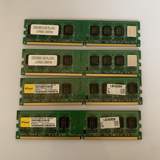 4GB DDR2-800 RAM 2x DDR28001GB-RLL641 2x PC2-6400U-555