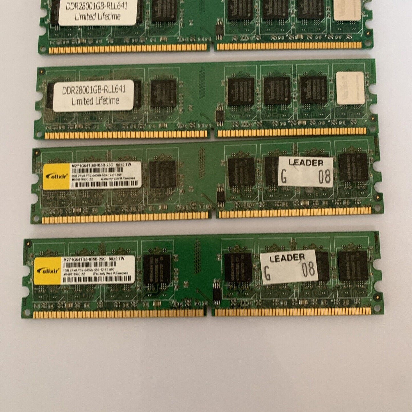 4GB DDR2-800 RAM 2x DDR28001GB-RLL641 2x PC2-6400U-555