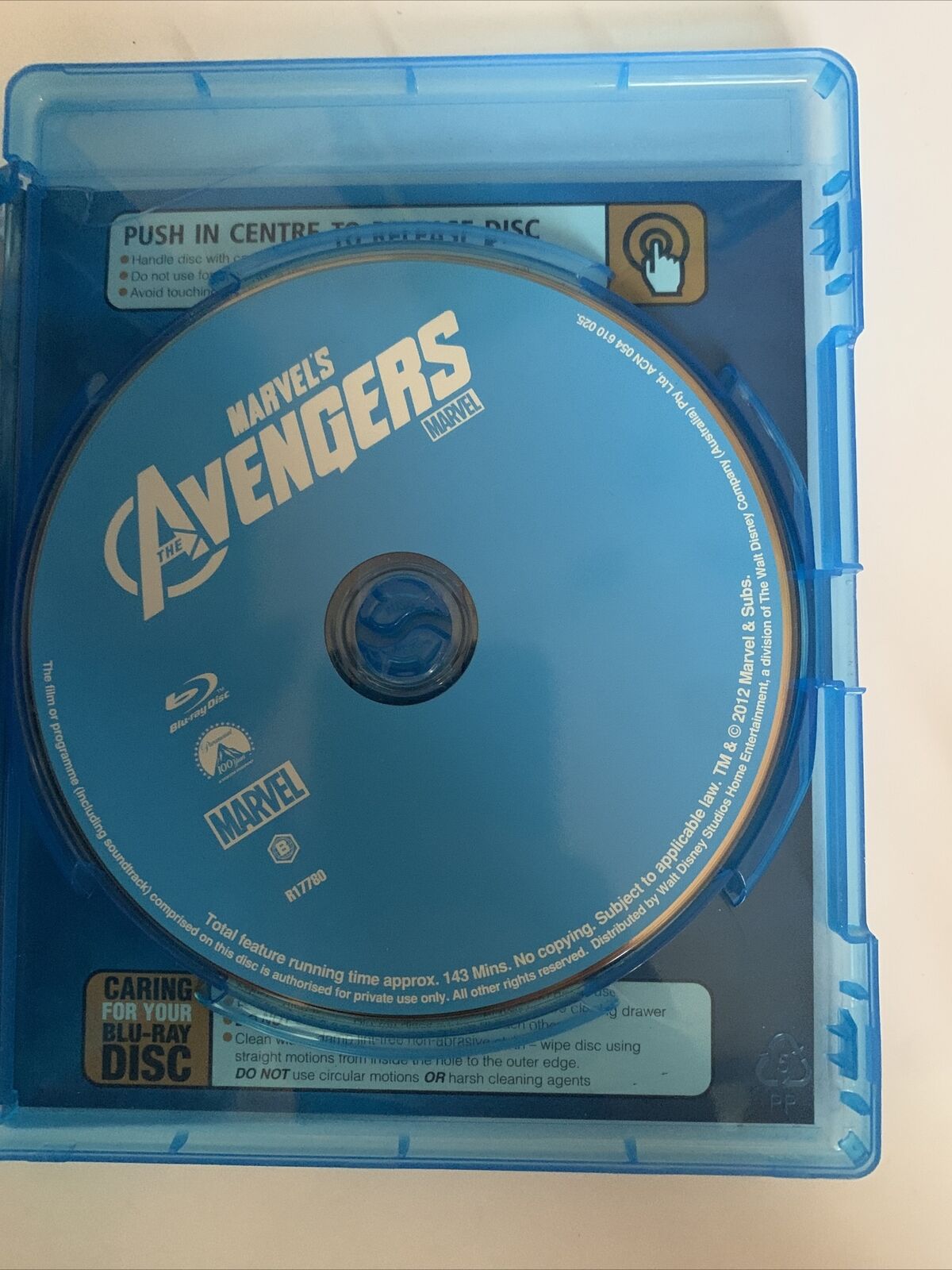 The Avengers  (Blu-ray, 2012) Robert Downey Jr., Chris Evans Region B
