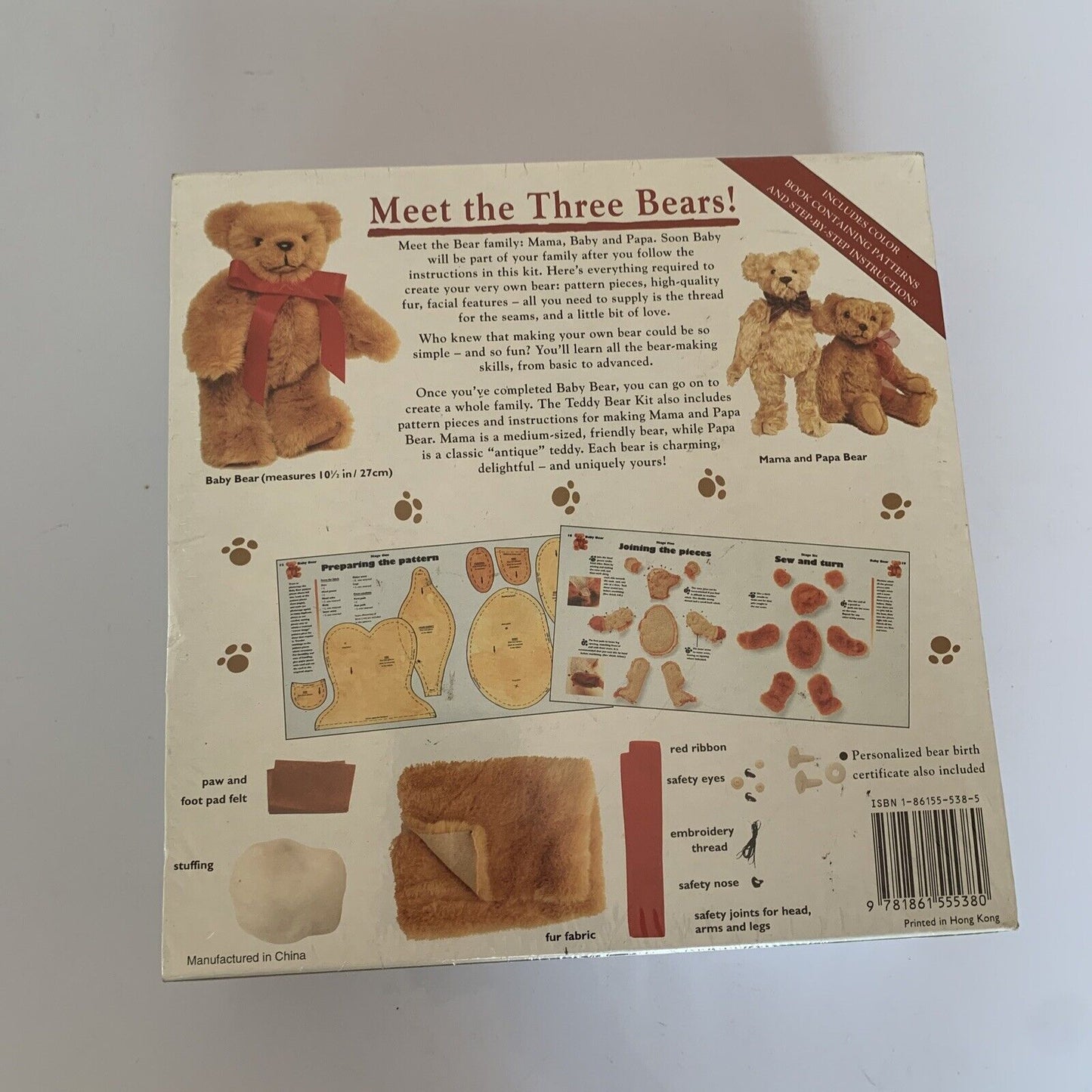 *New Sealed* The Teddy Bear Kit - Complete Make Your Own Plush Bear Kit