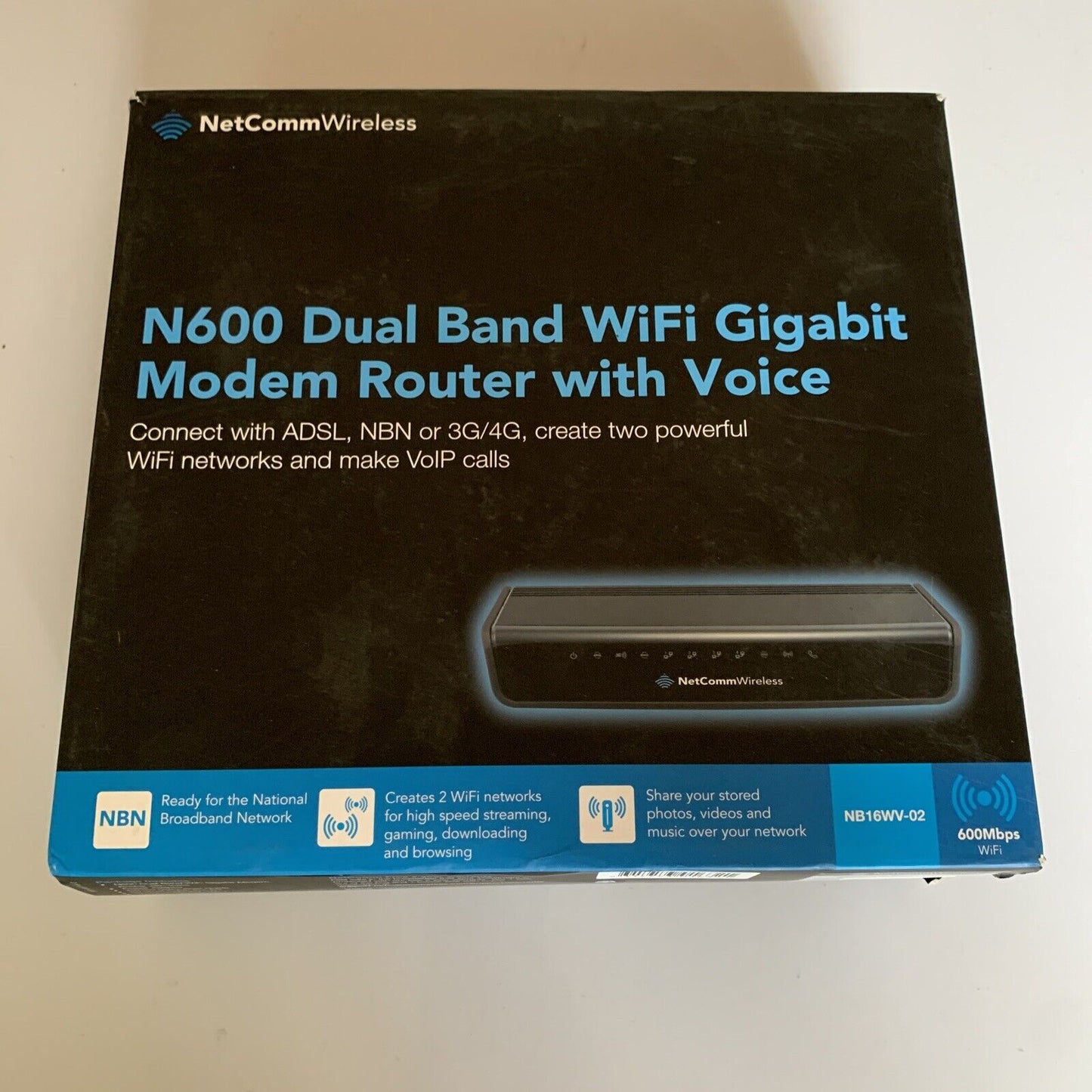 NetComm N600 Dual Band WiFi Gigabit Modem Router with Voice VoIP