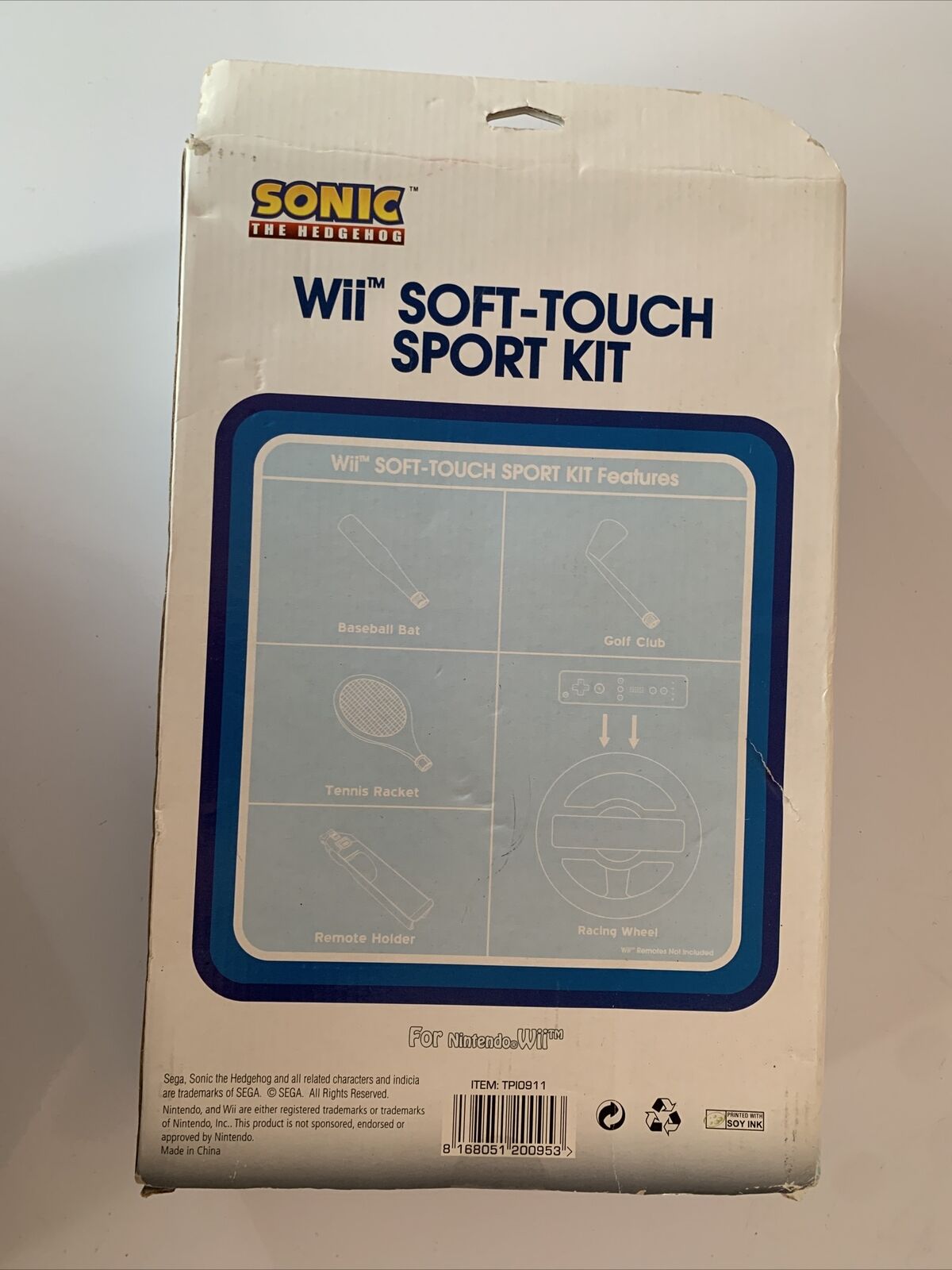 Nintendo Wii Soft Touch Sport Kit Sonic The Hedgehog Golf Steering Wheel Bat NEW