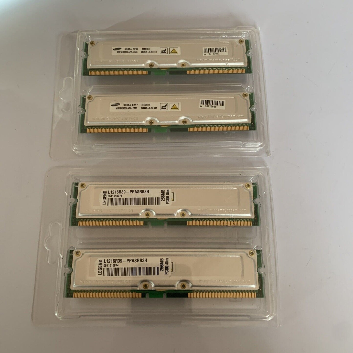 1GB 4x RAM 256 MB PC800-40 Samsung Legend RDRAM RIMM NEW