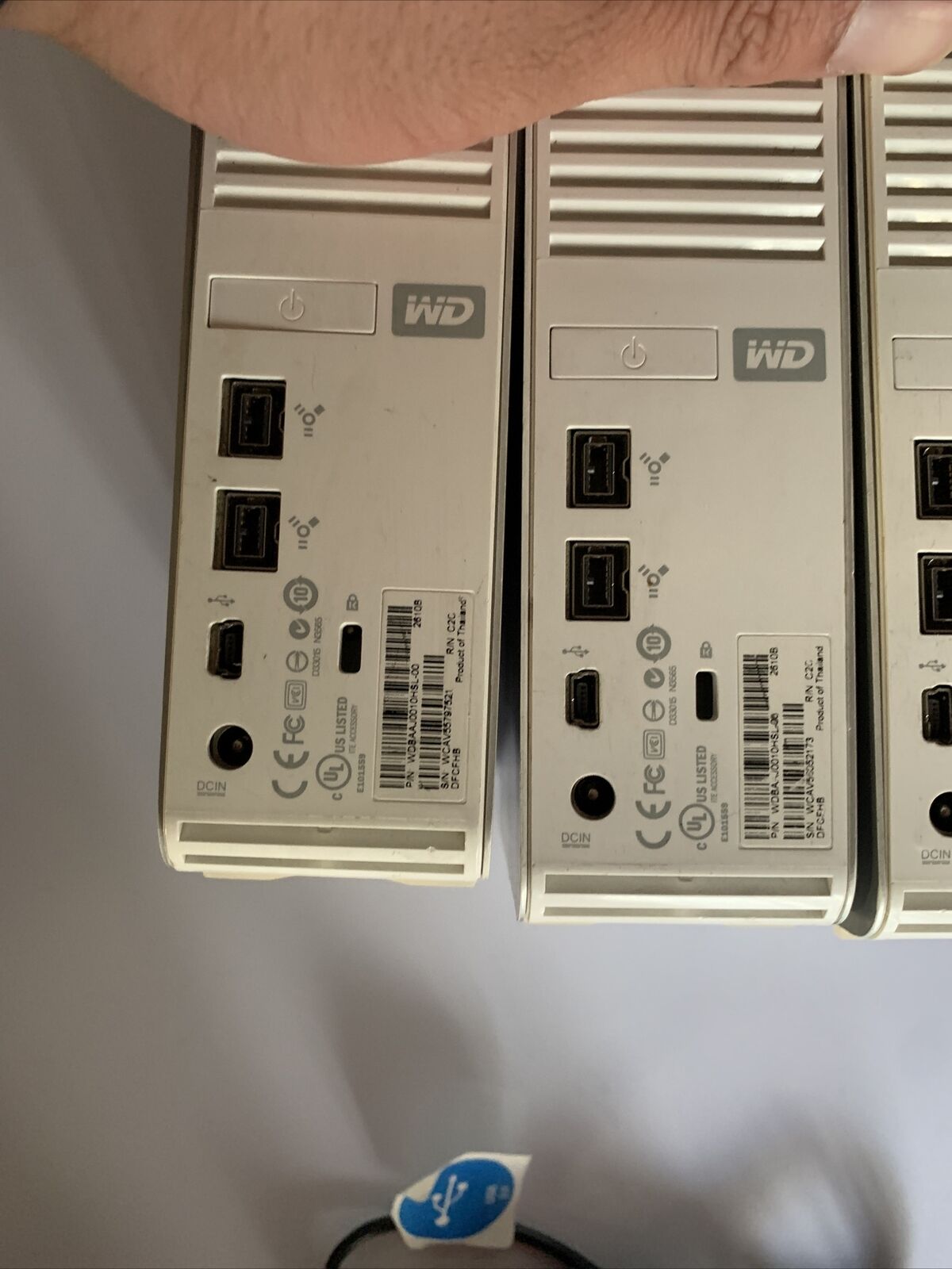 3x WD 1TB My Book Studio External Hard Drive FireWire  *1x Adapter & USB Cable