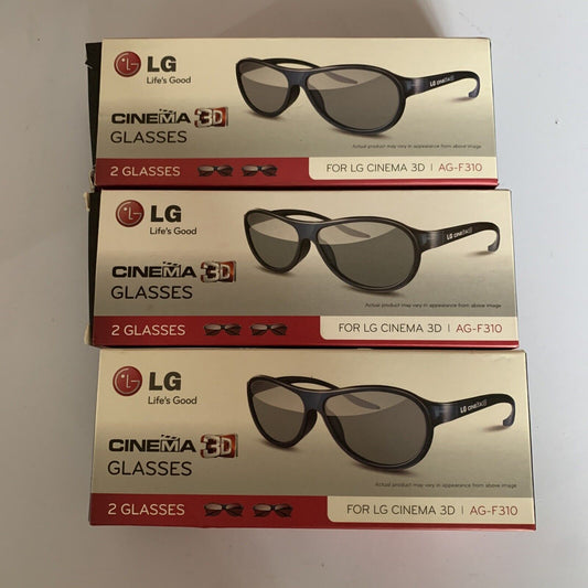 3x LG Cinema 3D Pair Glasses AG-F310 6-Glasses Total