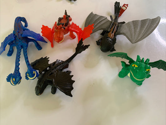 5x How To Train Your Dragon Figurines Toothless Monstrous Hideous Zippleback
