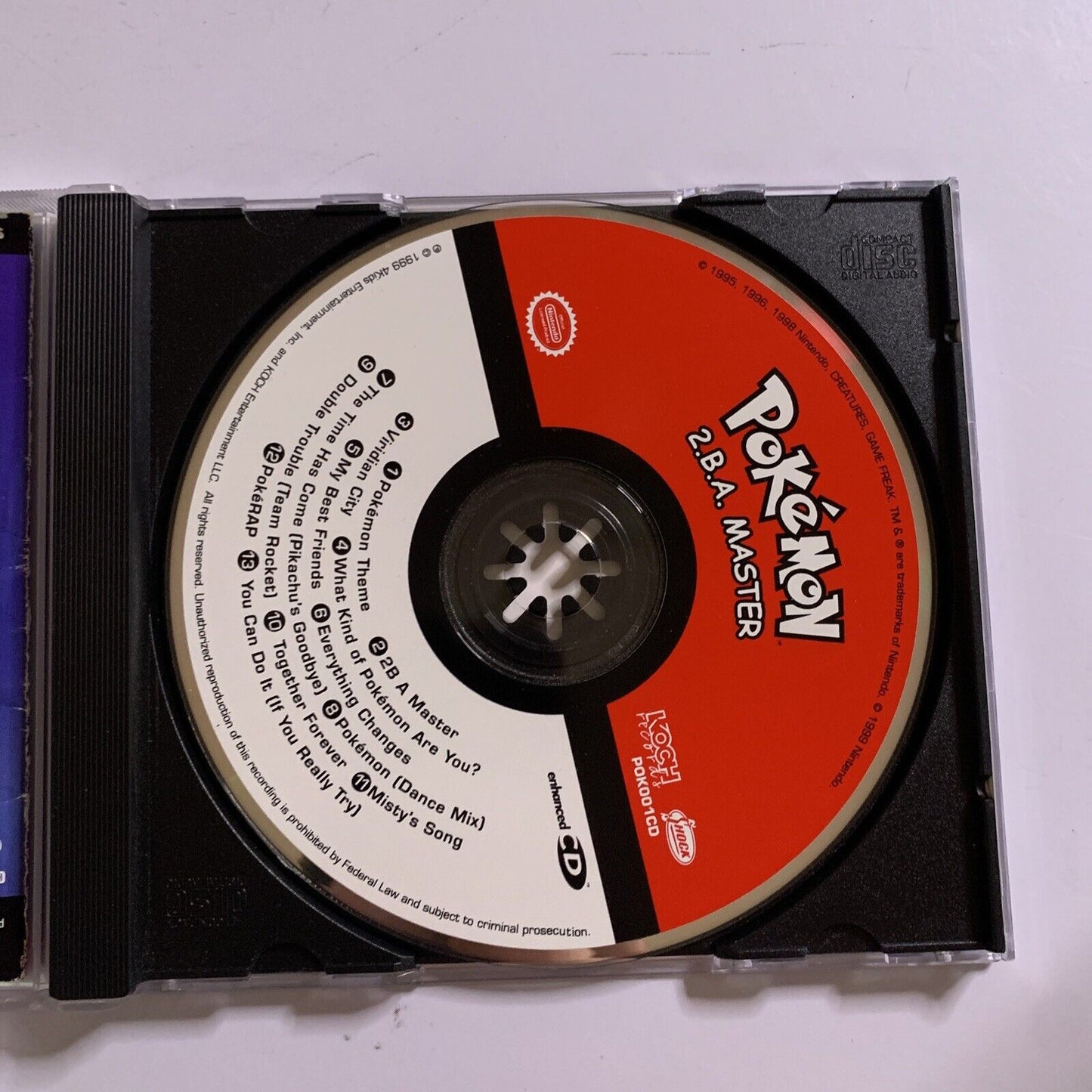 Pokemon 2.B.A Master (CD Enhanced, 1999) Music from TV Series