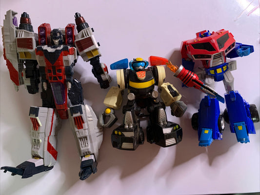 3x Transformers Action Figure Star Scream 2004 Optimis Prime Rescue Bot