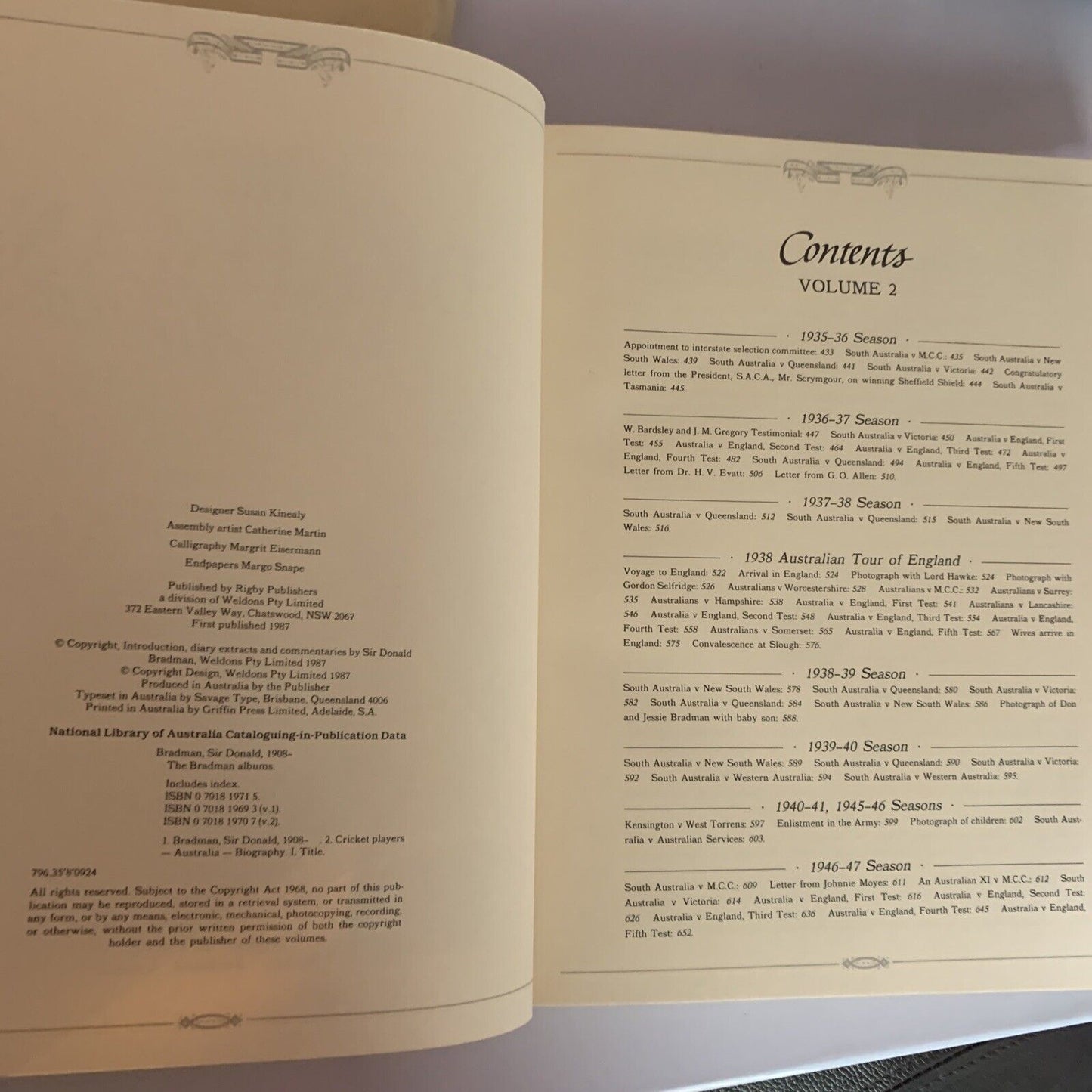 The Bradman Albums by Sir Donald Bradman 2x Hardcover Book Set 1987 with Case