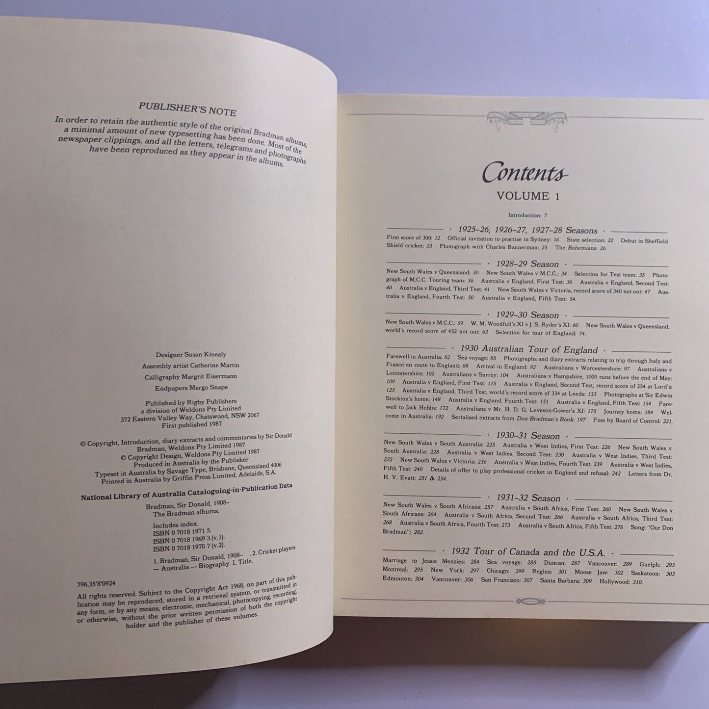 The Bradman Albums by Sir Donald Bradman 2x Hardcover Book Set 1987 with Case