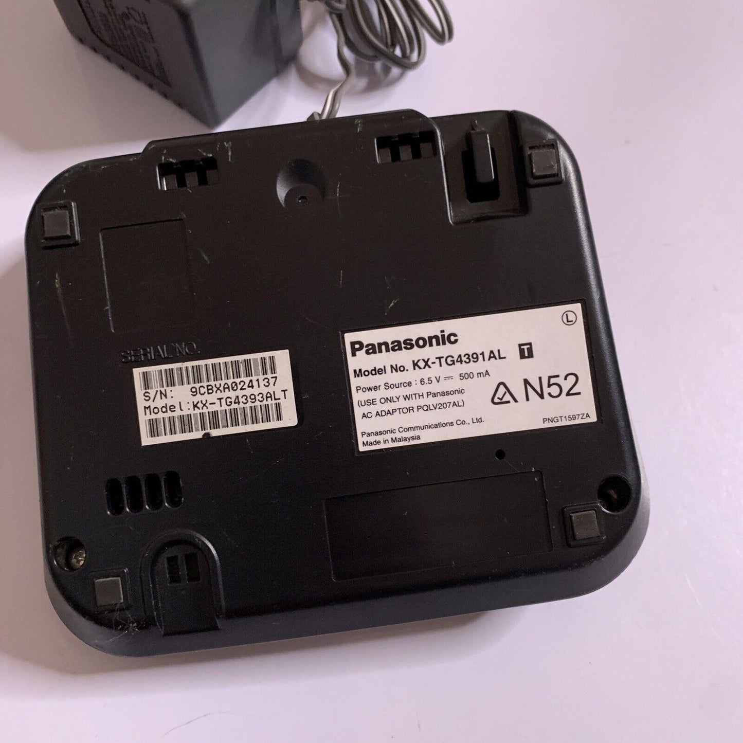 Panasonic KX-TG4391AL Base Charger & AC Adapter PQLV207AL 6.5V