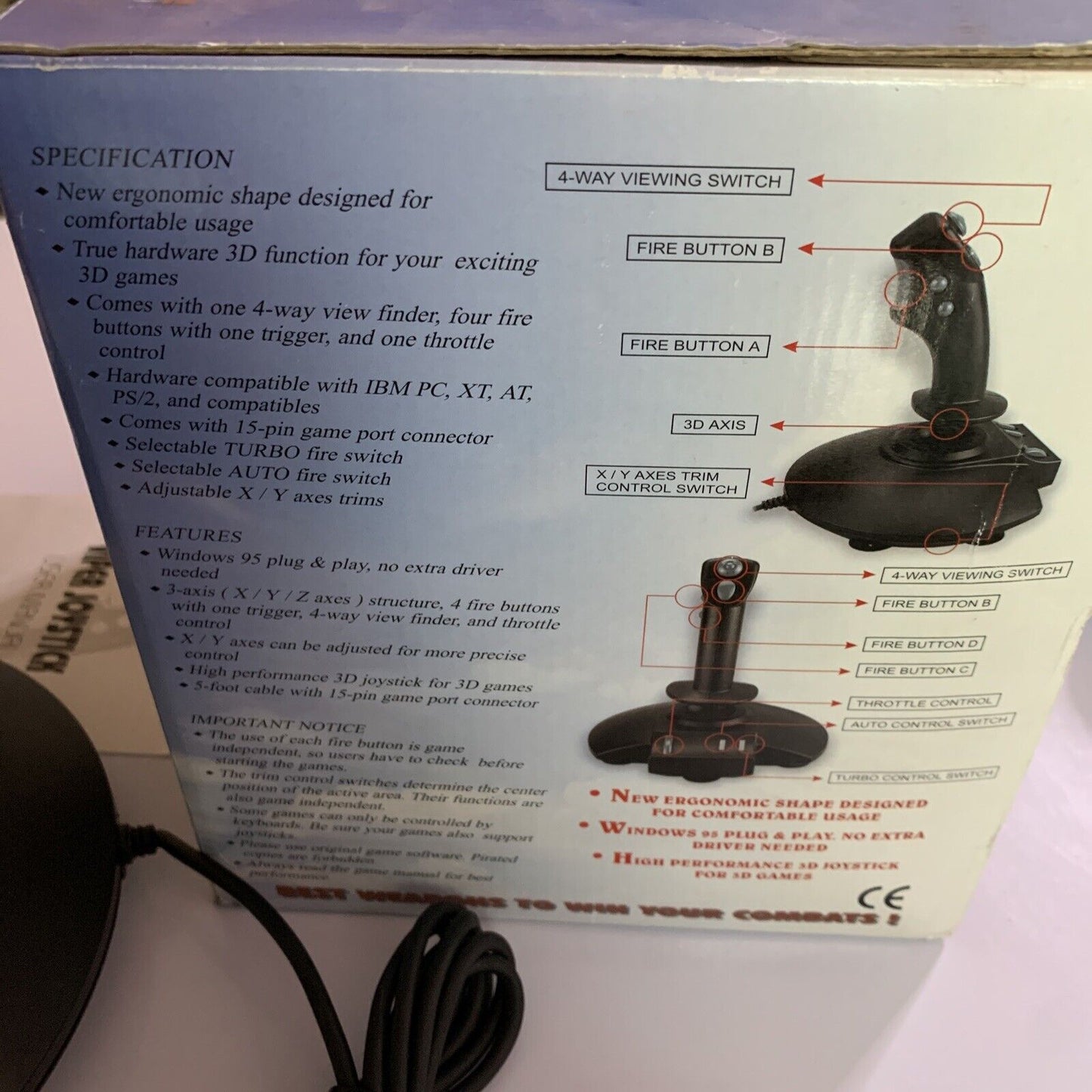 Viper Joystick Gaming PC Gameport for Flight Simulators