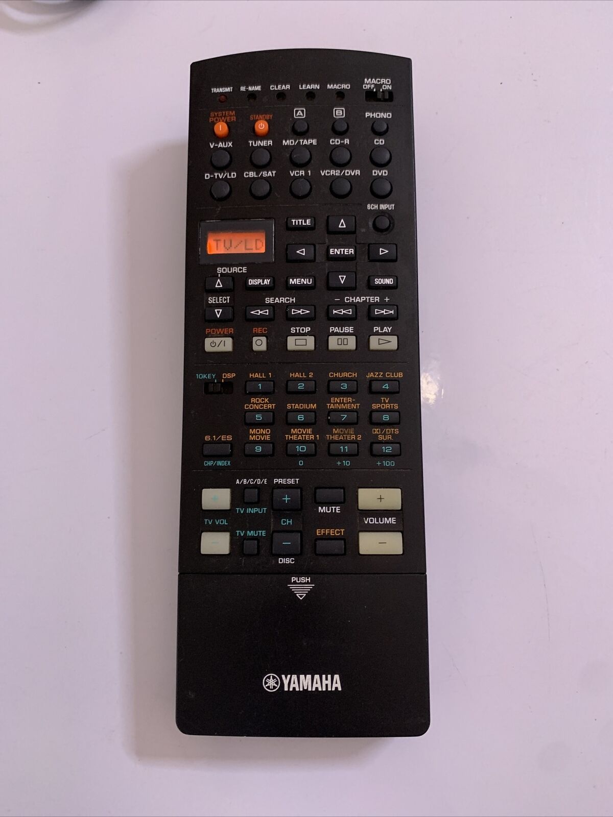 Genuine Yamaha V628350 RAV222 Remote Control LD MD CD DVD  *Missing Battery Lid