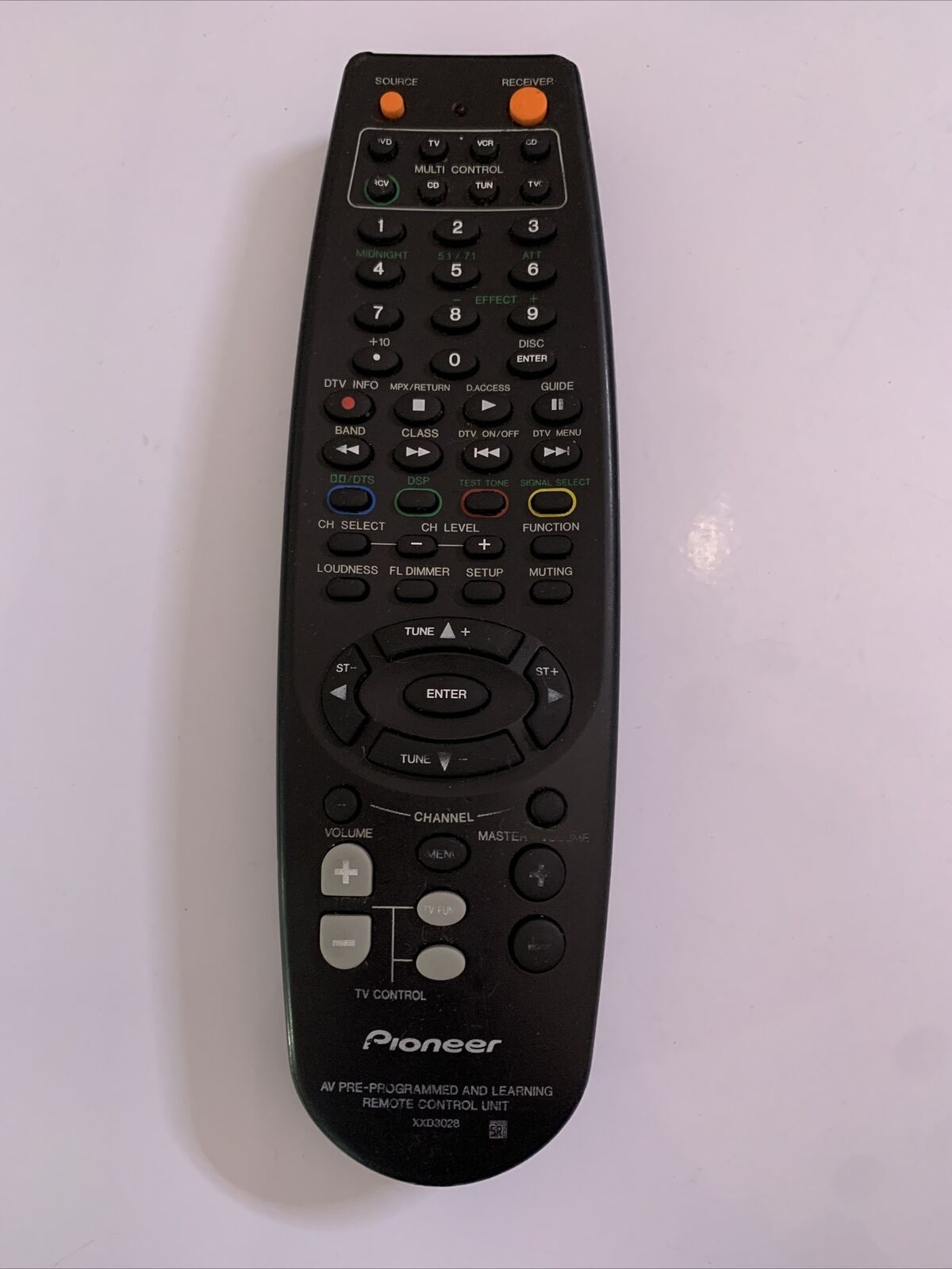Pioneer AV Pre-Programmed Learning Remote Control XXD3028 *Missing Battery Lid
