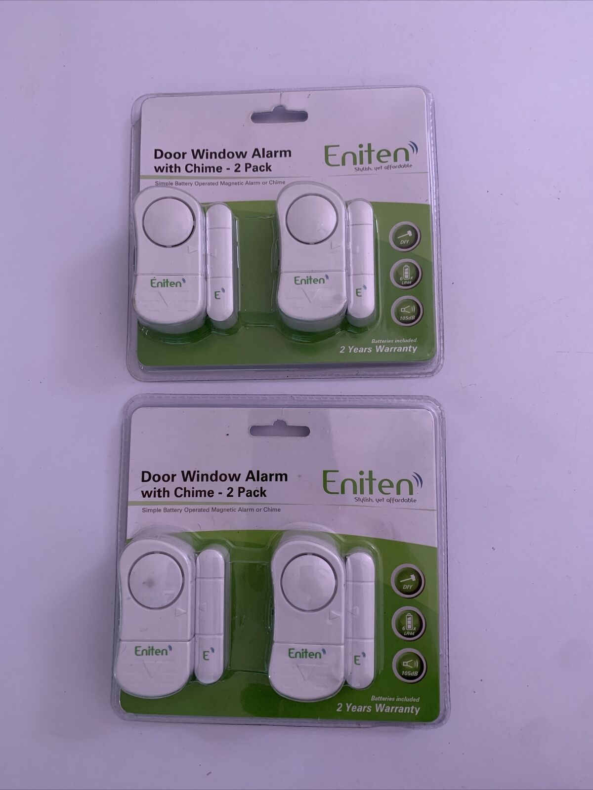 2x NEW Sets of Eniten Door Window Alarm With Chime 2 Pack