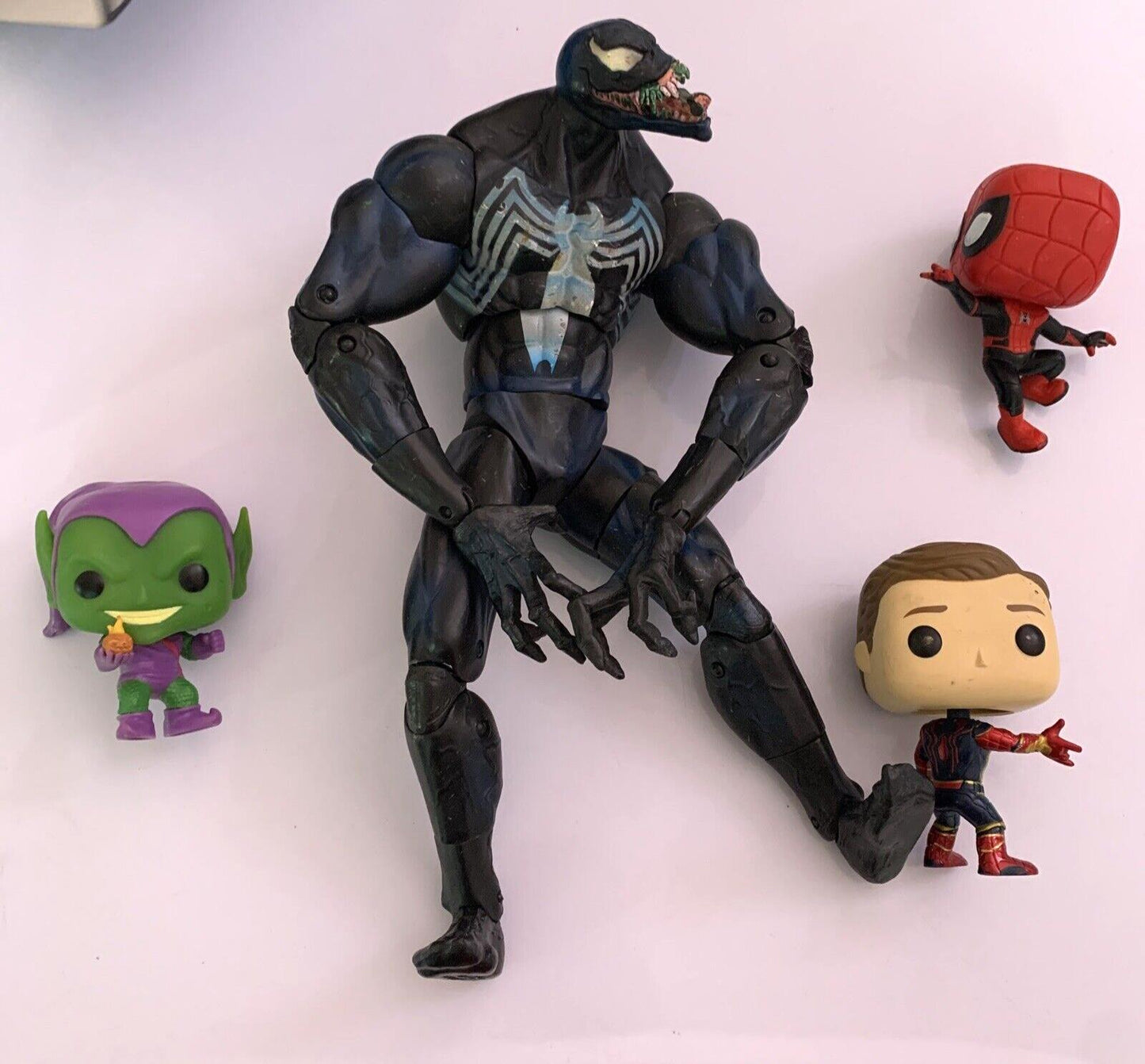 4x Spiderman Action Figures Marvel Venom 2005 Spider-Man Green Lantern