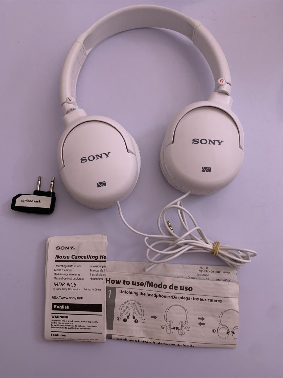 Sony Noise Cancelling Headphones MDR-NC6 White