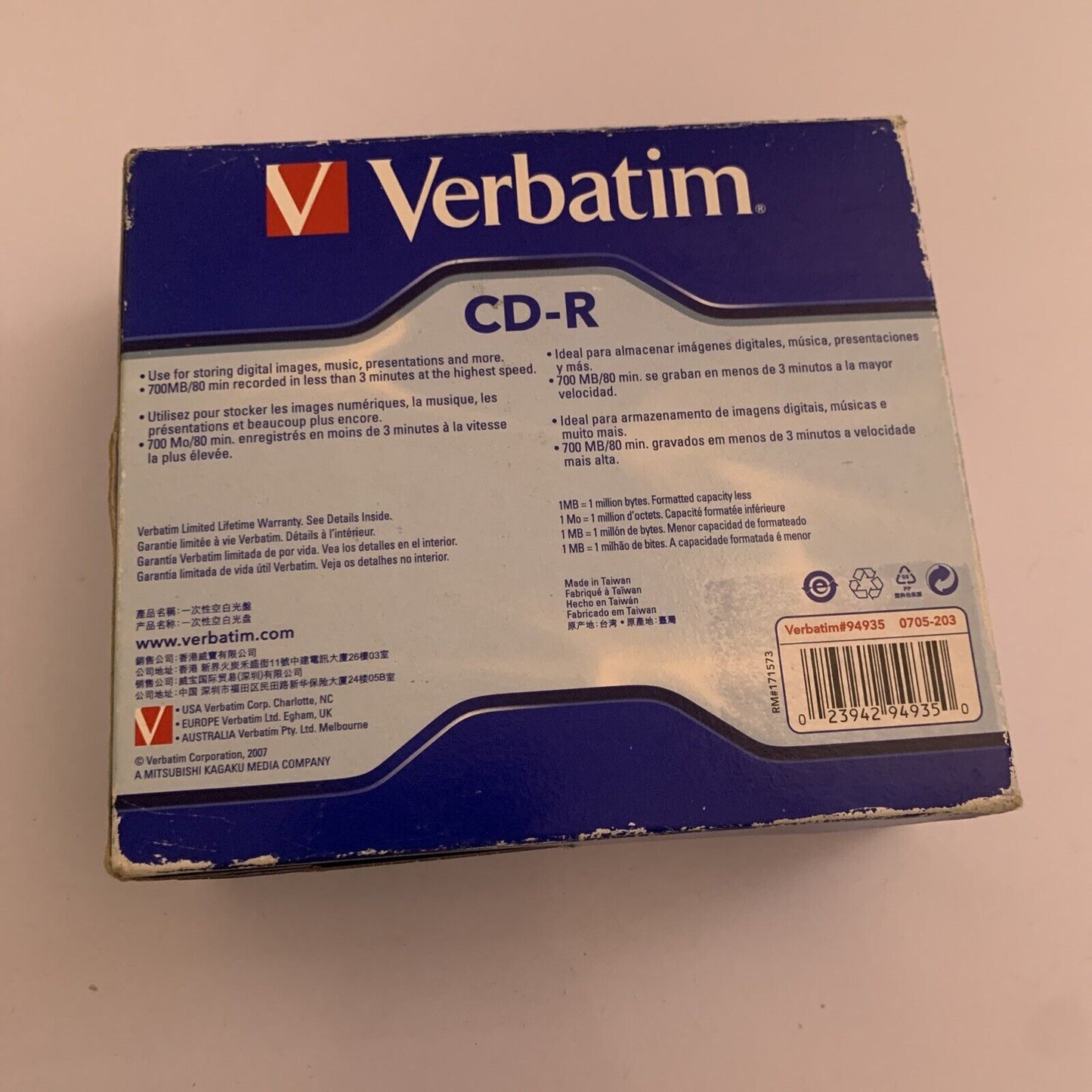 Verbatim CD-R 700MB/80min/52X - 10 Pack Slim Cases NEW