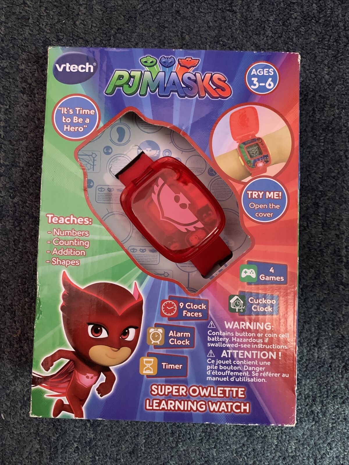 PJ Masks Super Owlette Learning Watch Red NEW