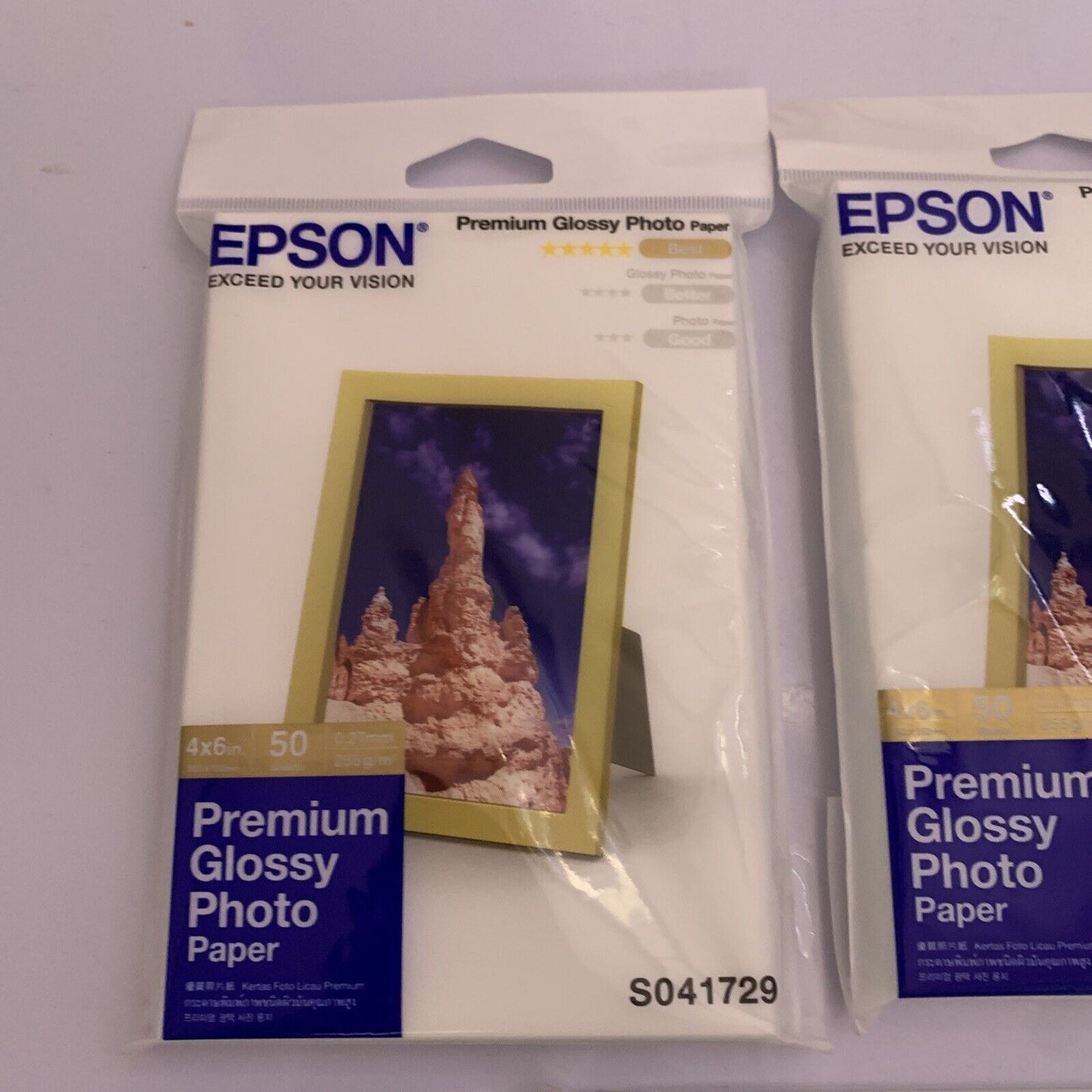 Epson Premium Glossy Photo Paper 50 Sheets X 2  10 x 15 cm 4x 40 Canon Sheets