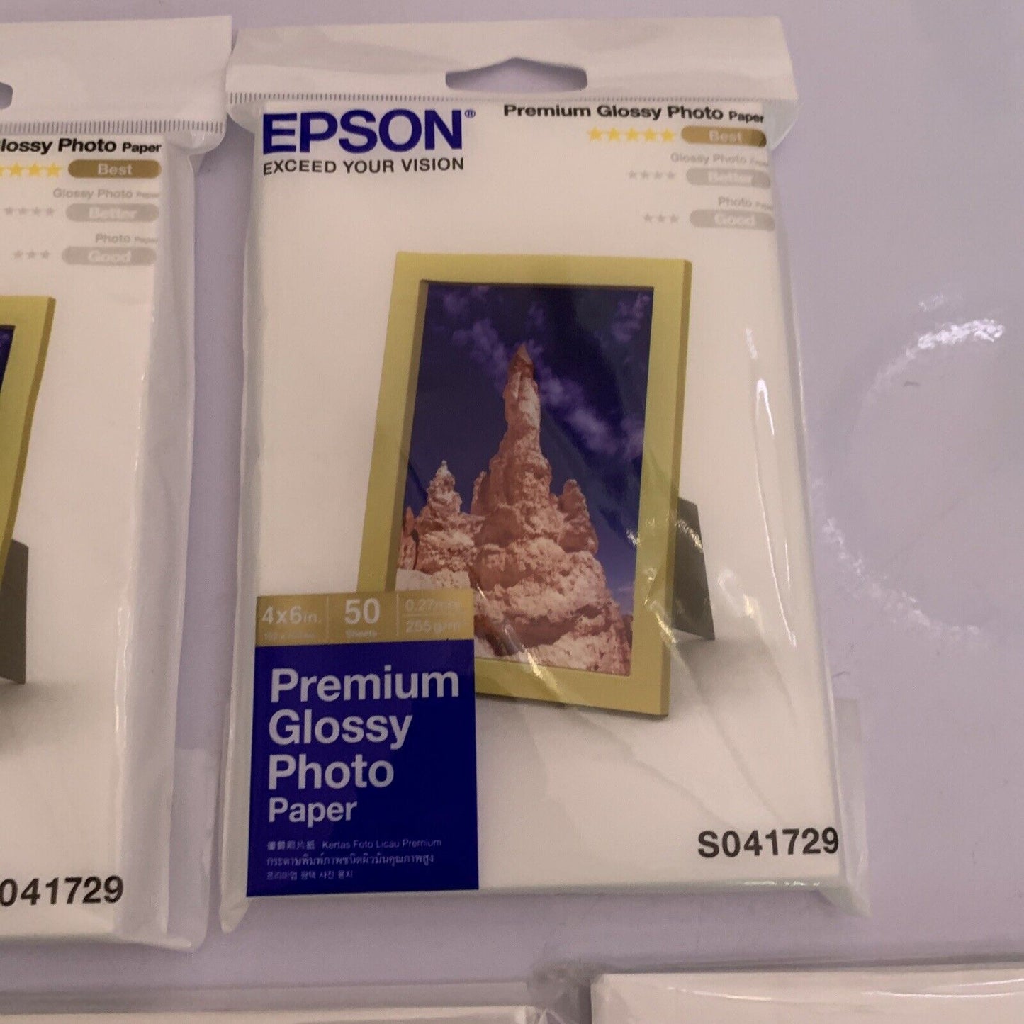 Epson Premium Glossy Photo Paper 50 Sheets X 2  10 x 15 cm 4x 40 Canon Sheets