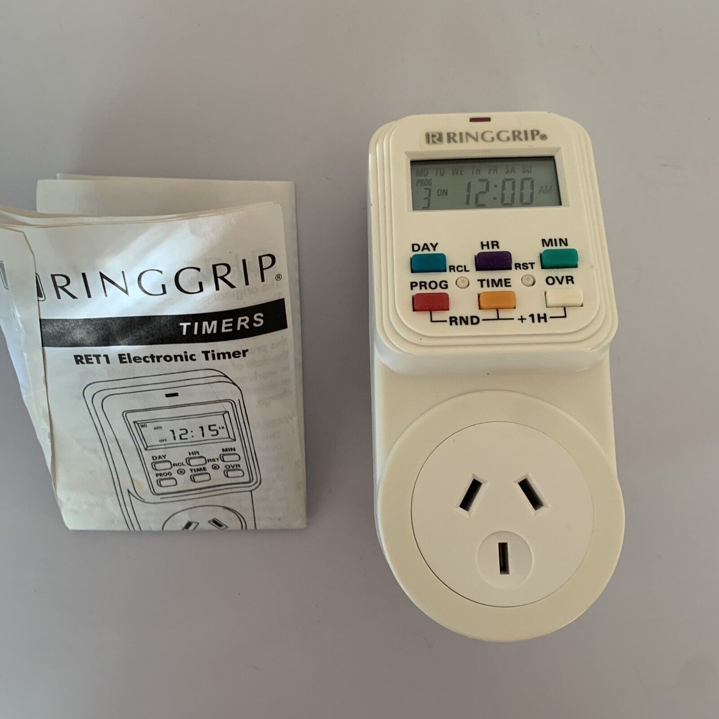 Ring Grip Timer RET1 Electronic Timer with Instructions