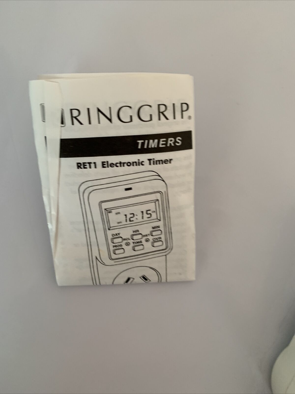 Ring Grip Timer RET1 Electronic Timer with Instructions