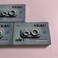 3x Teac CDX 60 Minutes Audio Cassette Tapes *Brand New Sealed*