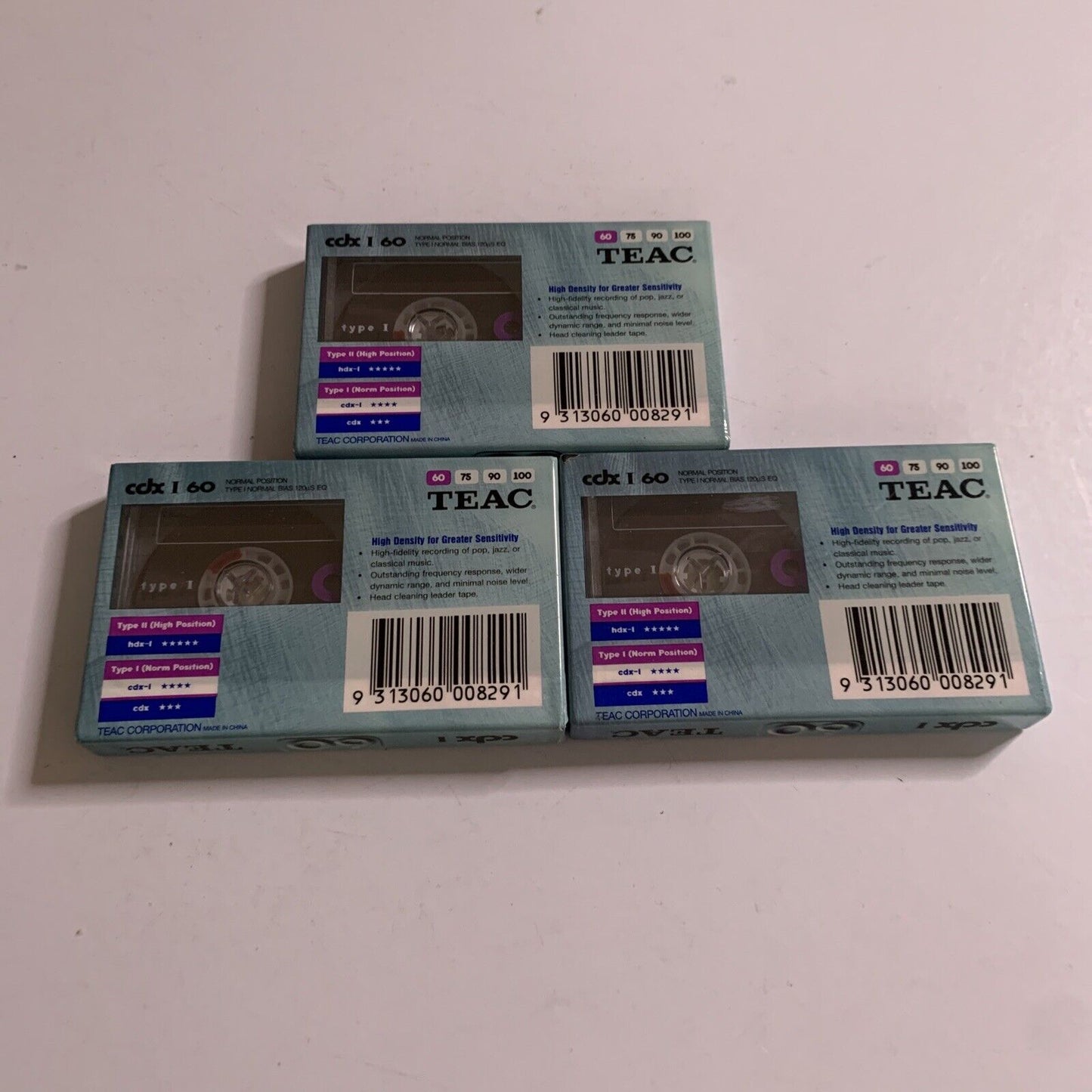 3x Teac CDX 60 Minutes Audio Cassette Tapes *Brand New Sealed*