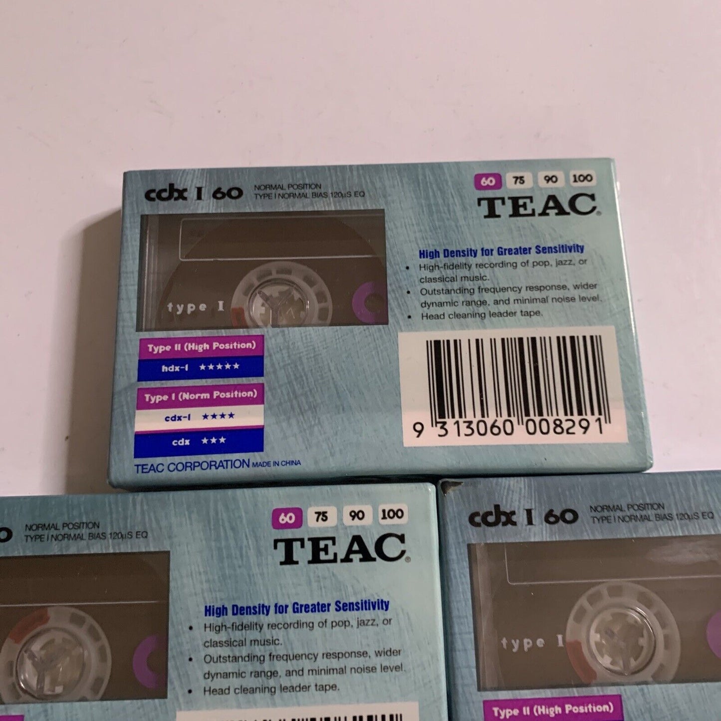3x Teac CDX 60 Minutes Audio Cassette Tapes *Brand New Sealed*