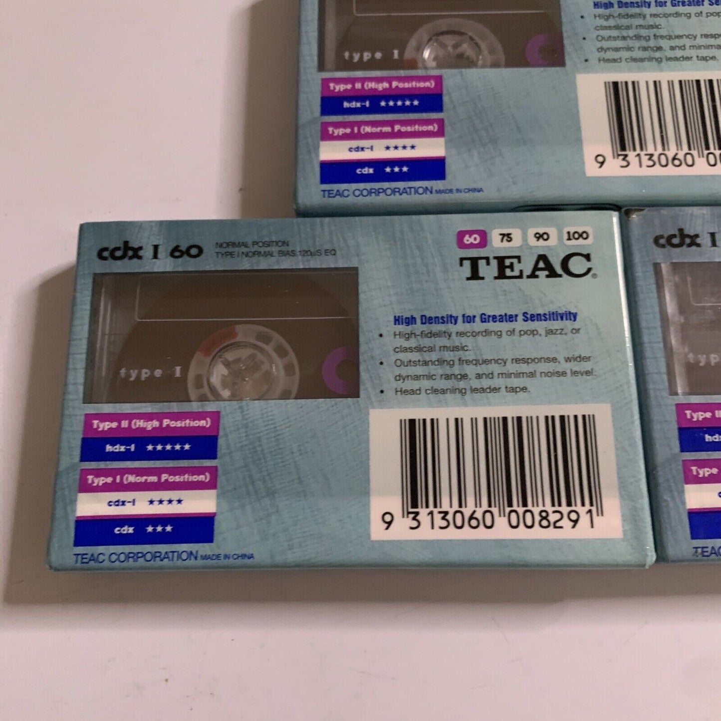3x Teac CDX 60 Minutes Audio Cassette Tapes *Brand New Sealed*