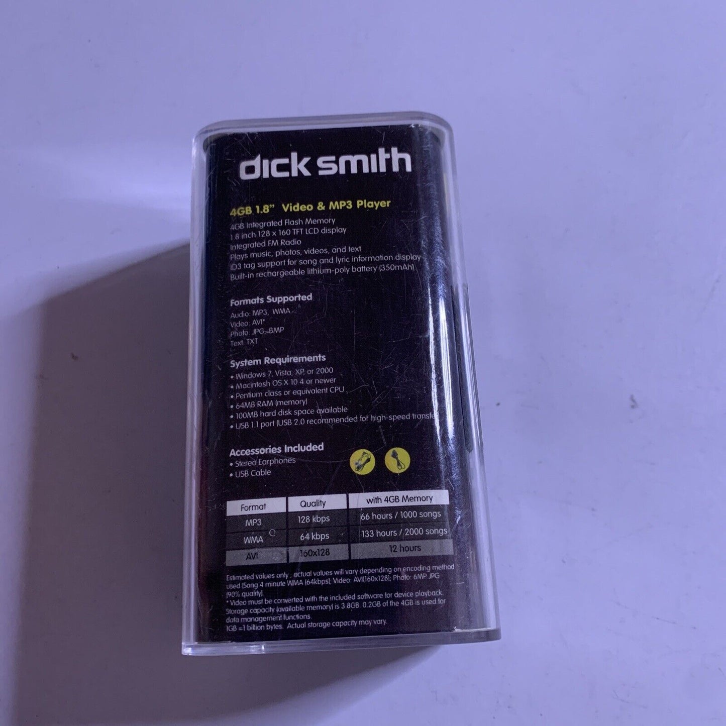 Dick Smith 4GB 1.8" Video & MP3 Player Black with Built in FM Radio NEW