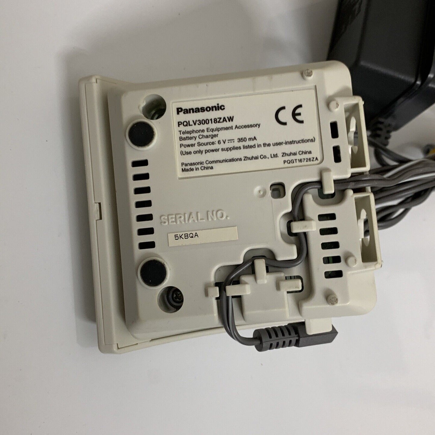 Panasonic PQLV20018ZAW Base Station Charger & AC Adapter PQLV200AL 6V