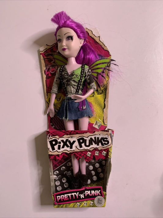 Pixy Punks Doll Pretty'N'Punk - Pink Mo Hawk Hair NEW