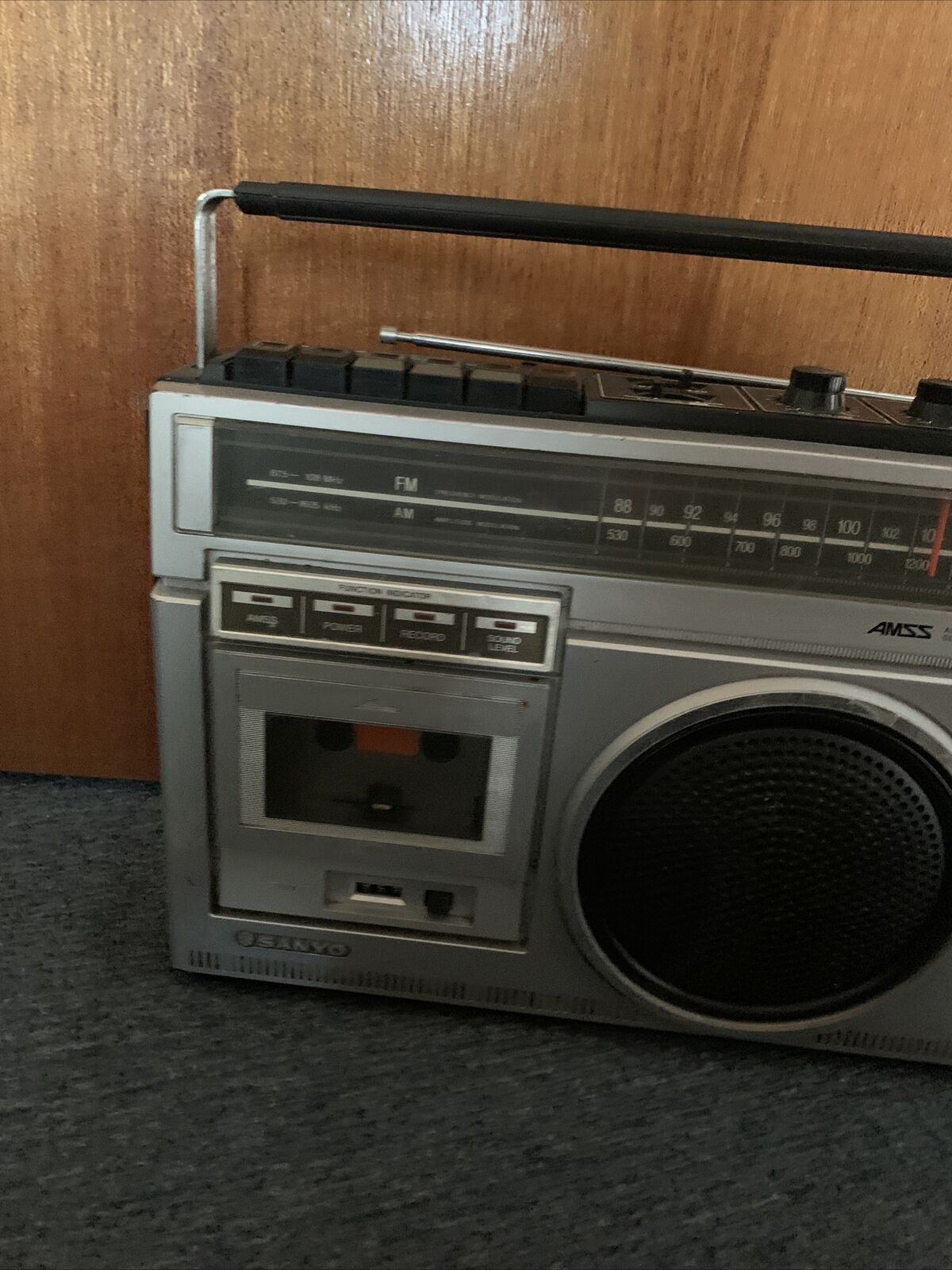 Sanyo M-Z90F Boombox Cassette Player Recorder *For Parts Or Not Working