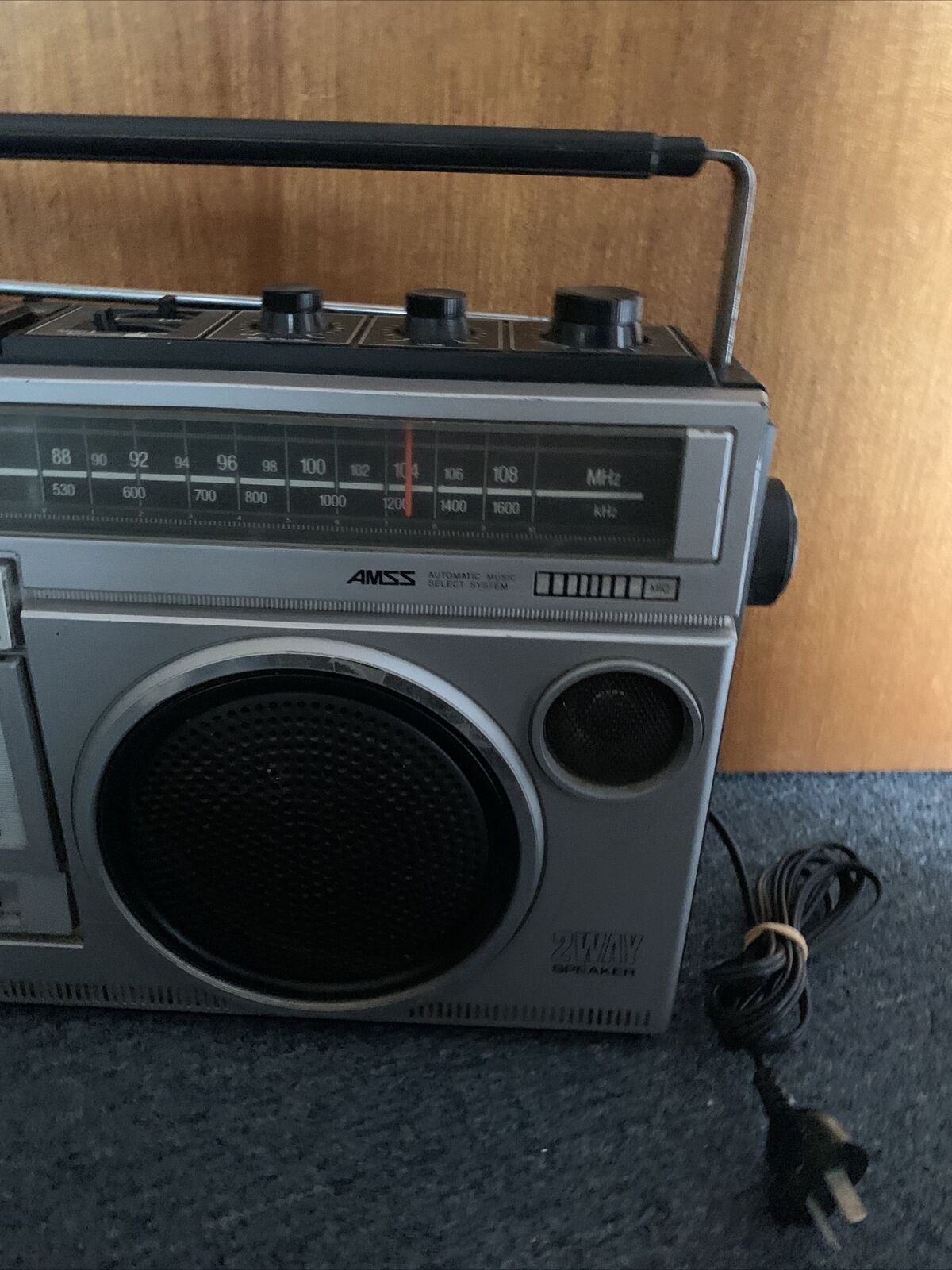 Sanyo M-Z90F Boombox Cassette Player Recorder *For Parts Or Not Working