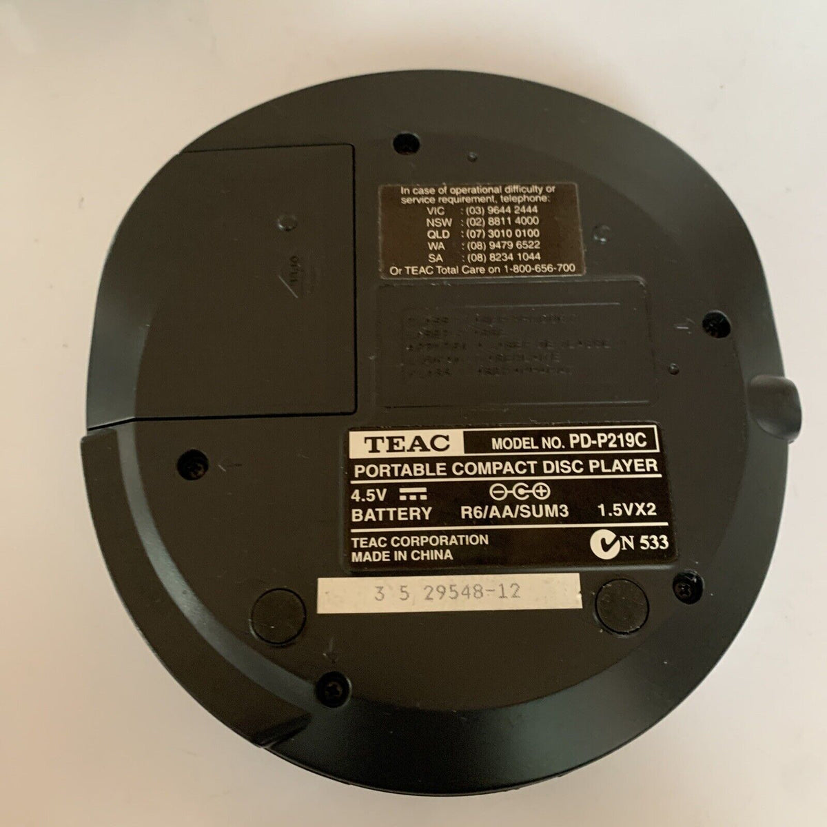 Teac Portable CD Player PD-P219C Advanced Shock Protection – Retro Unit