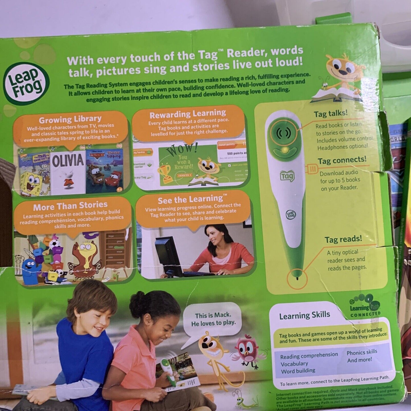 Leap Frog Tag Reading System with 5 Books Disney Cars Bakugan Imaginary Friends