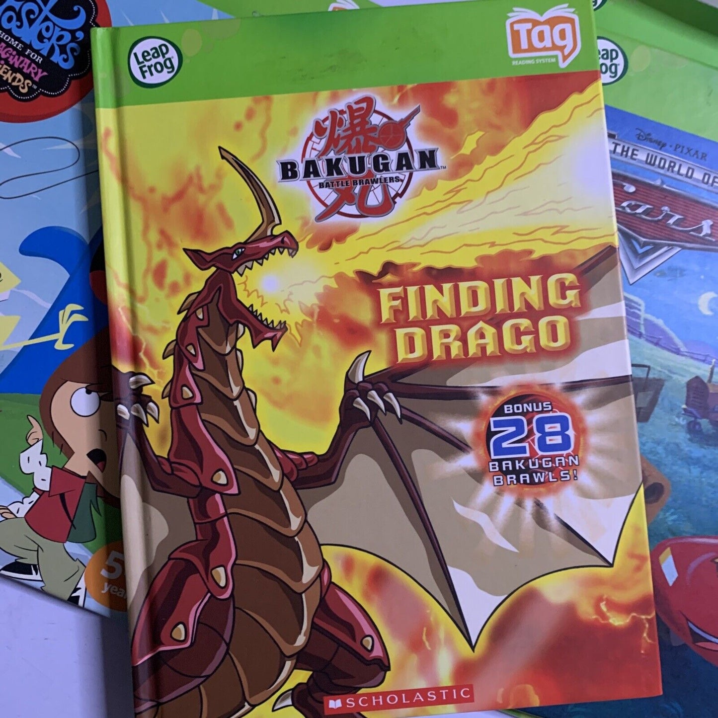 Leap Frog Tag Reading System with 5 Books Disney Cars Bakugan Imaginary Friends
