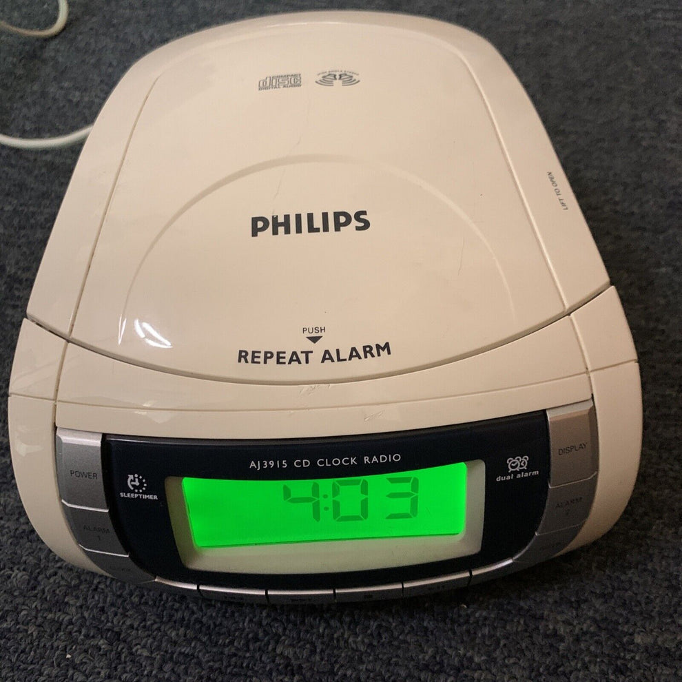 Philips CD Player Alarm Clock AM/FM Radio AJ3915 Retro Unit