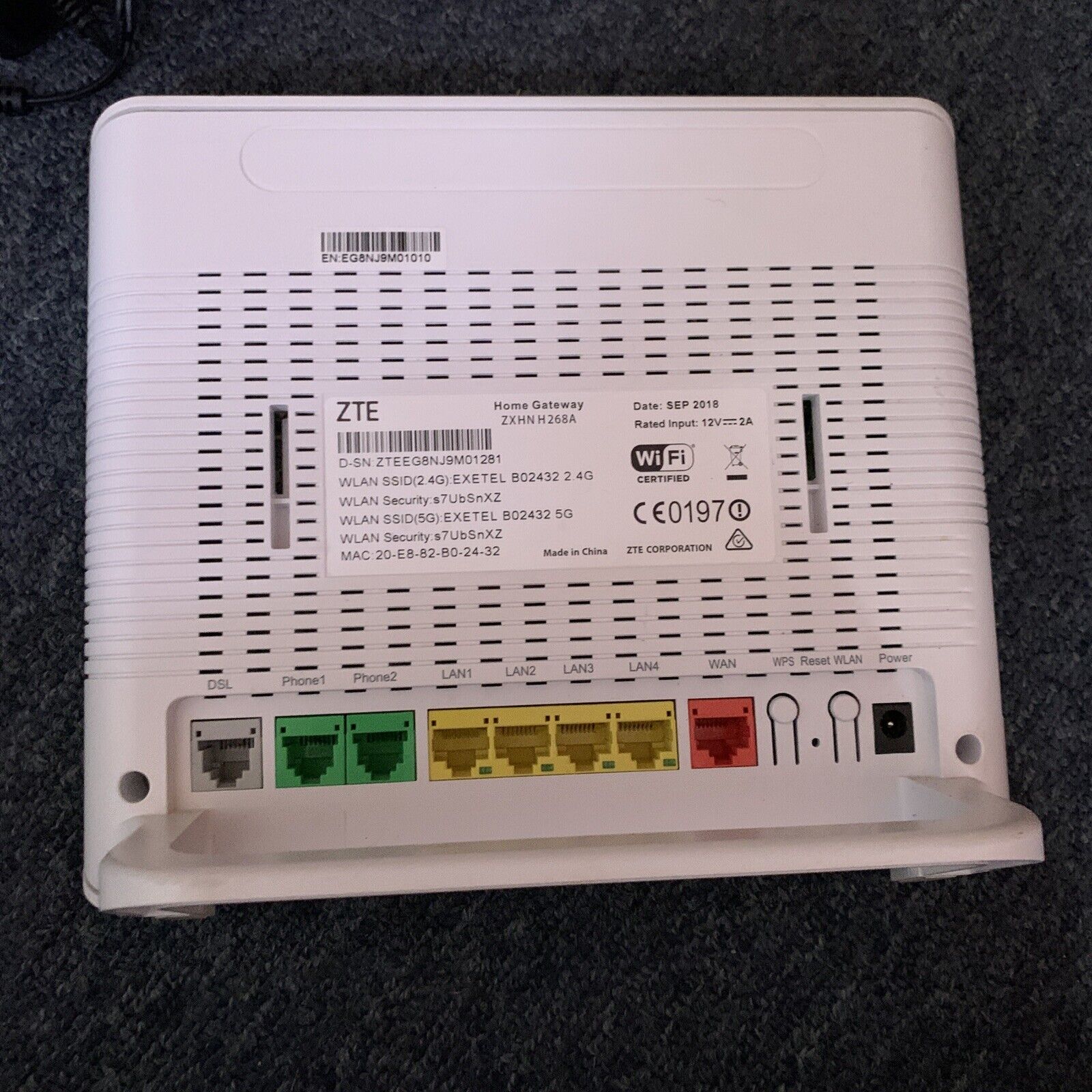 ZTE Wireless Dual-band Wi-Fi Router VoIP Home Gateway ZXHN H268A ...