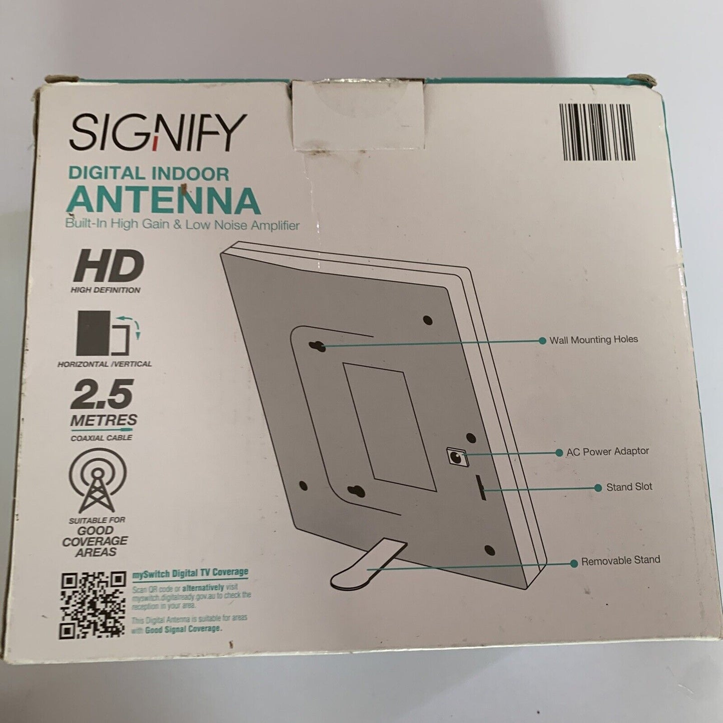 Signify Digital Indoor Antenna Built-in High Gain & Low Noise Amplifier NEW