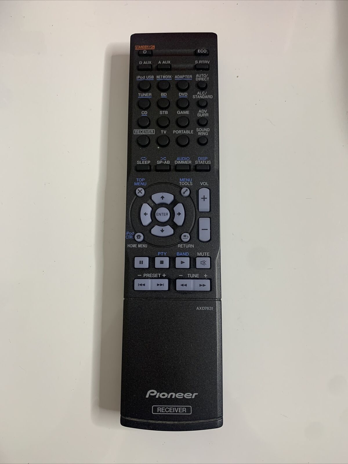 Genuine Pioneer AV Receiver Remote Control AXD7631 *No Battery Lid