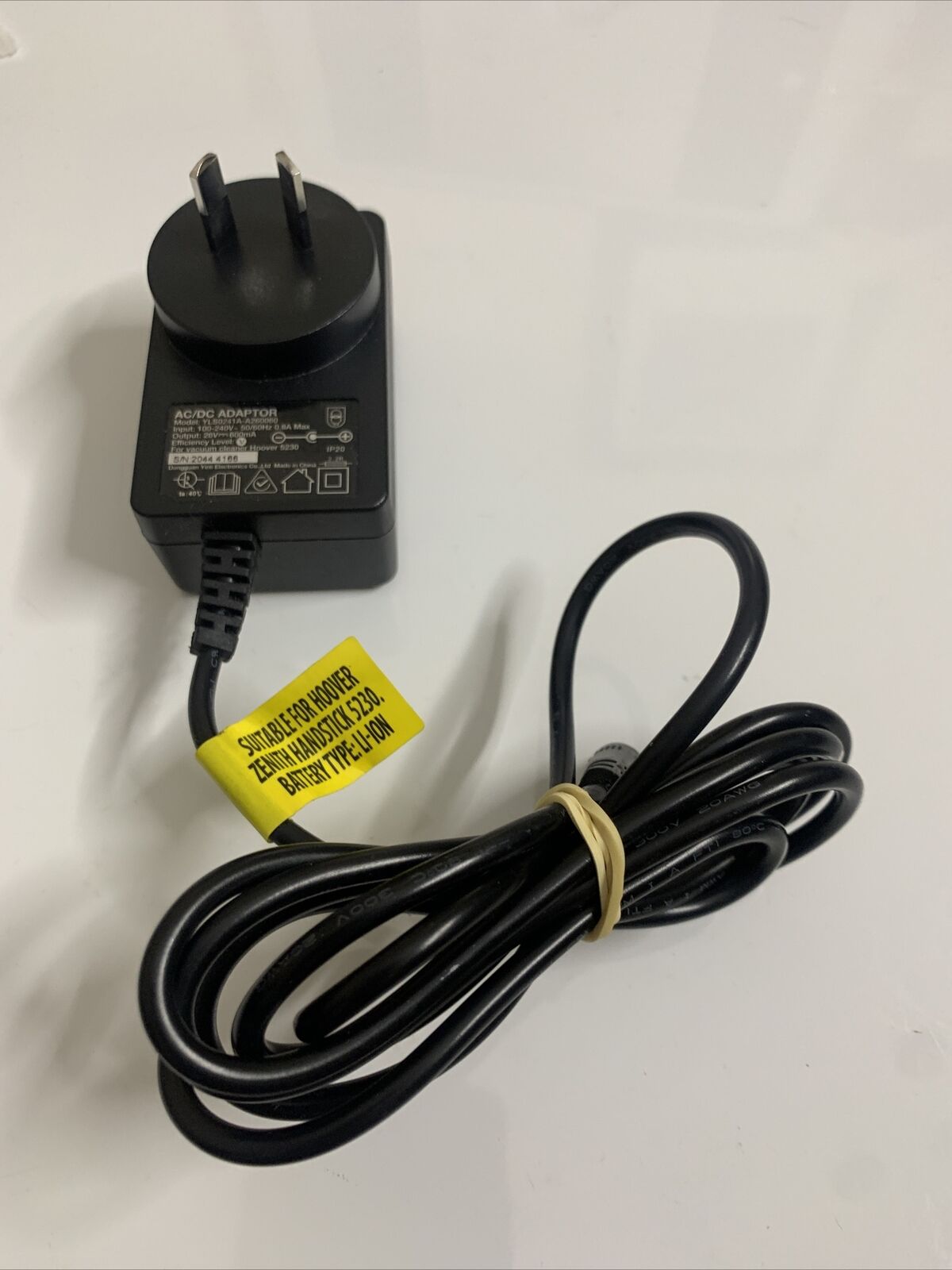 Hoover Zenith Hand Stick 5230 Charger 26v 600mA Power Supply YLS0241A-A260060