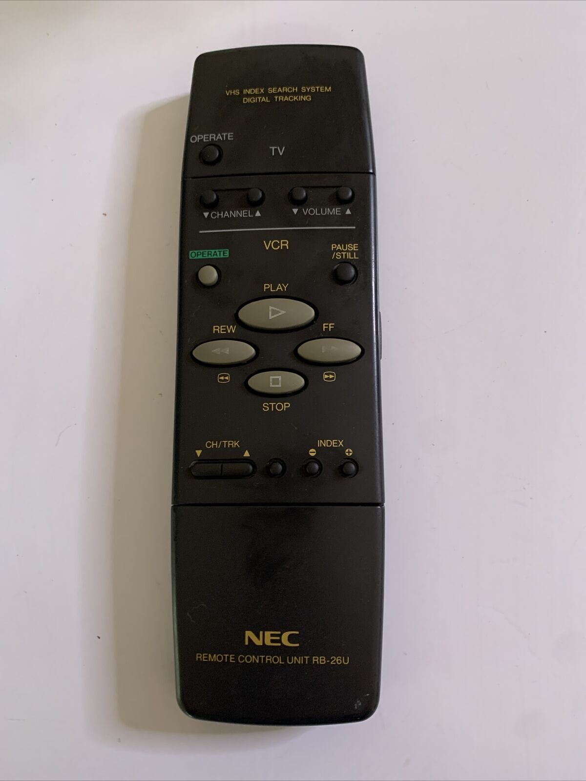 NEC VCR Remote Control RB-26U *top Cover Missing