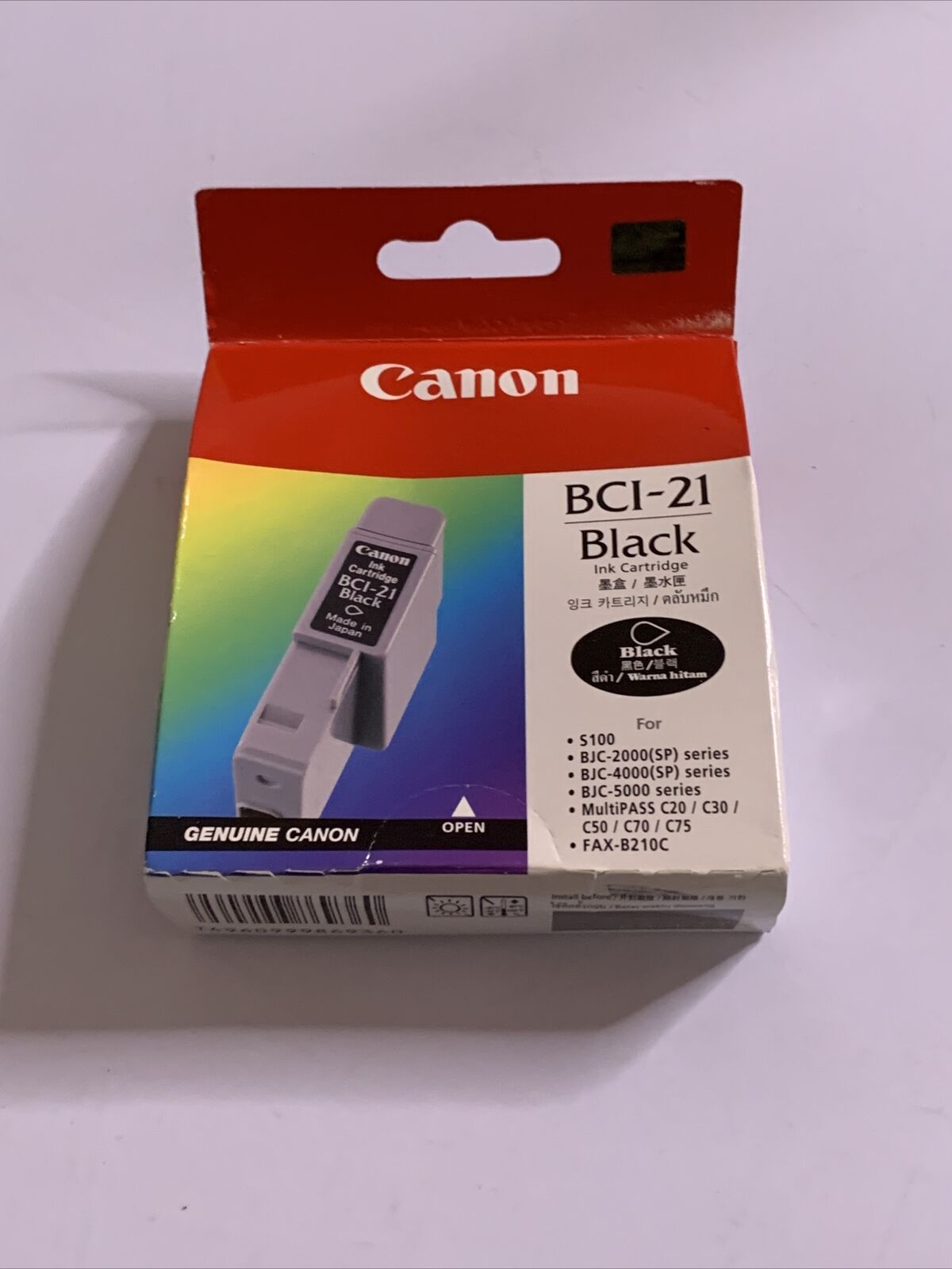 Canon BCI-21 Genuine Black Bubblejet Cartridge 0954A004 NEW