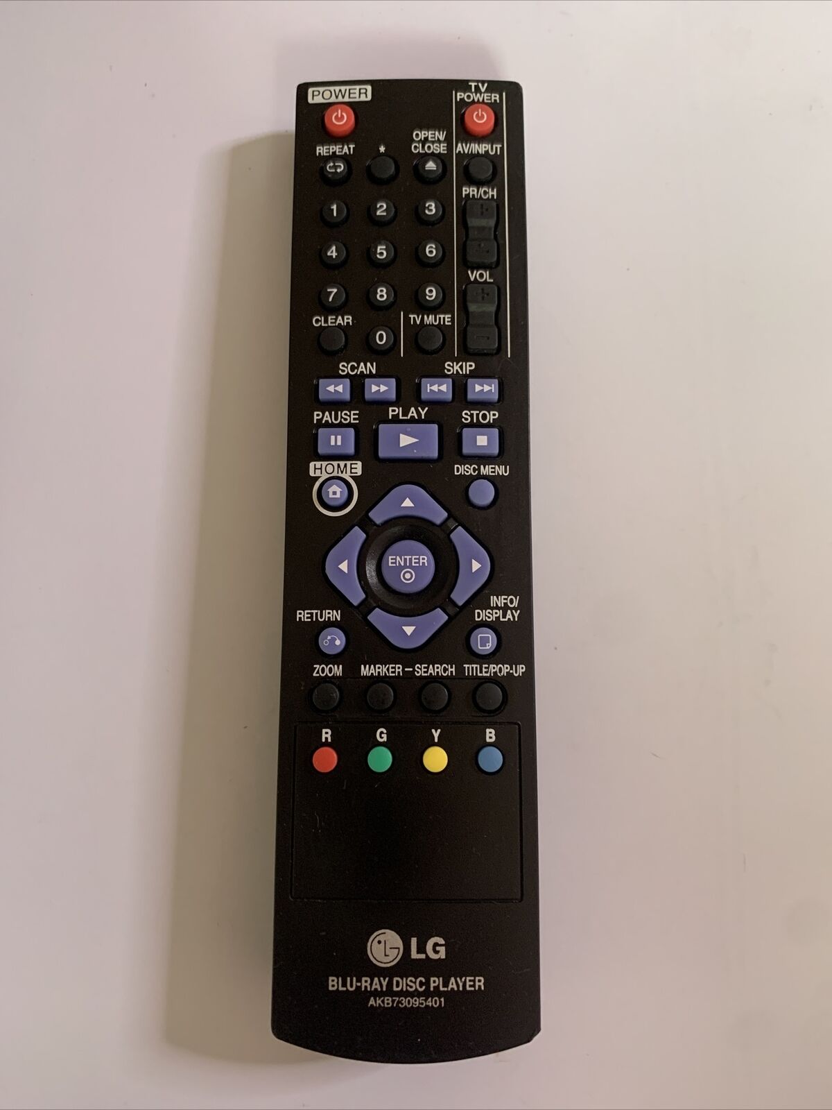 Genuine LG Blu-Ray Disc Player Remote Control AKB73095401 for Bluray P ...