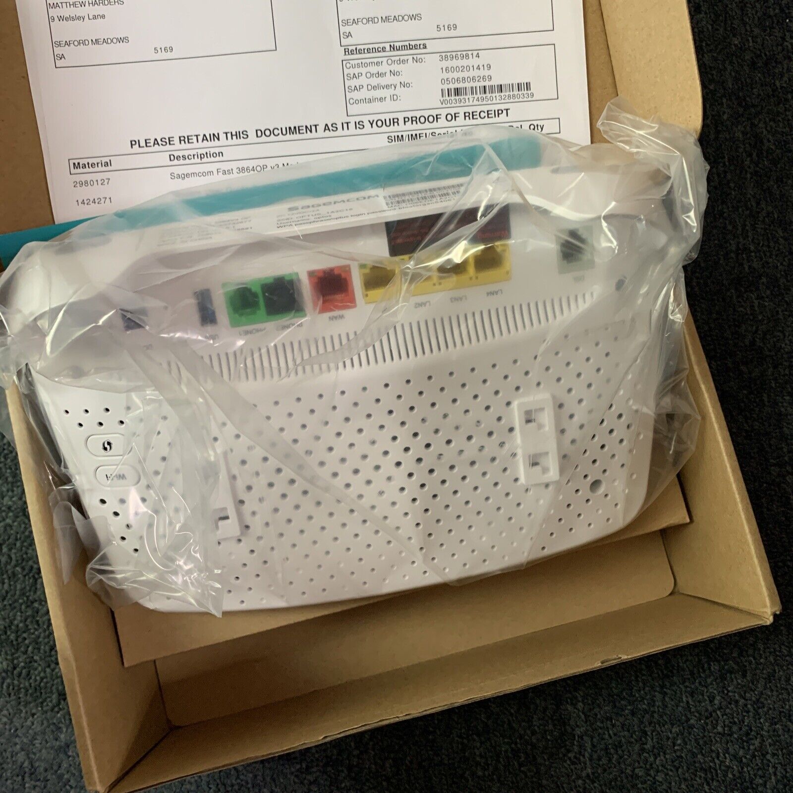 Optus Fast 3864OP V3 Wireless WiFi Router NBN Compatible Retro Unit