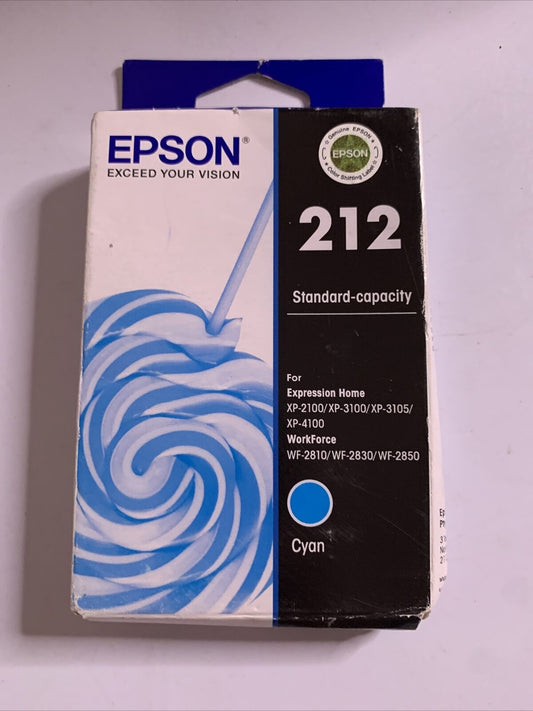 Epson 212 Cyan Ink Cartridge GENUINE Original Toner C13T02R292 NEW